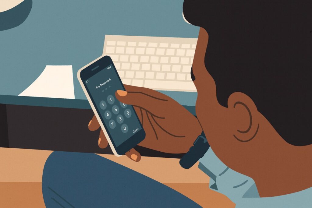 Man Holding a Mobile Phone