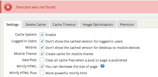 htaccess was not found