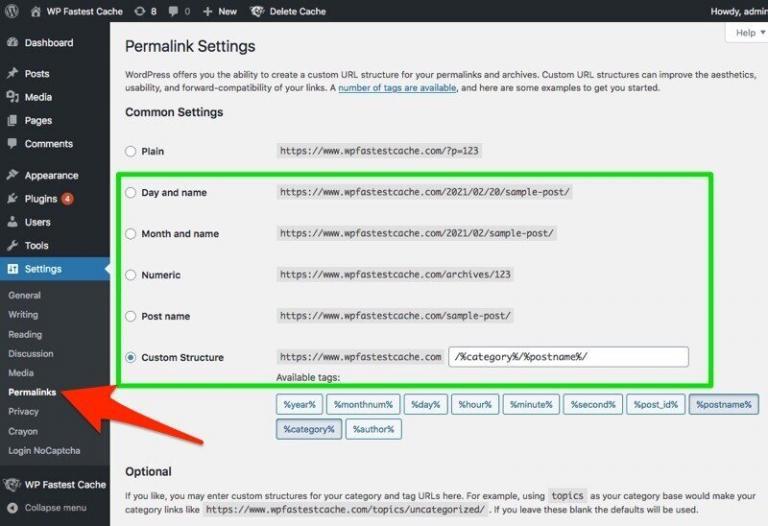 How to Change Default Permalink in WordPress