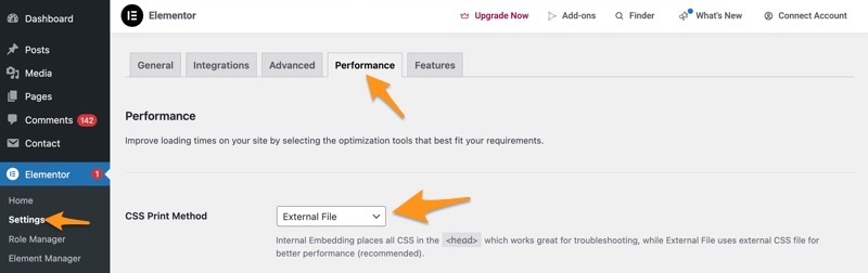 Elementor Css Print Method