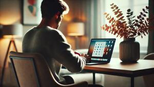 Focused Productivity: A Man at Work
