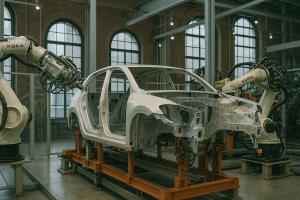 Precision in Motion: Robotic Assembly in a Modern Auto Plant