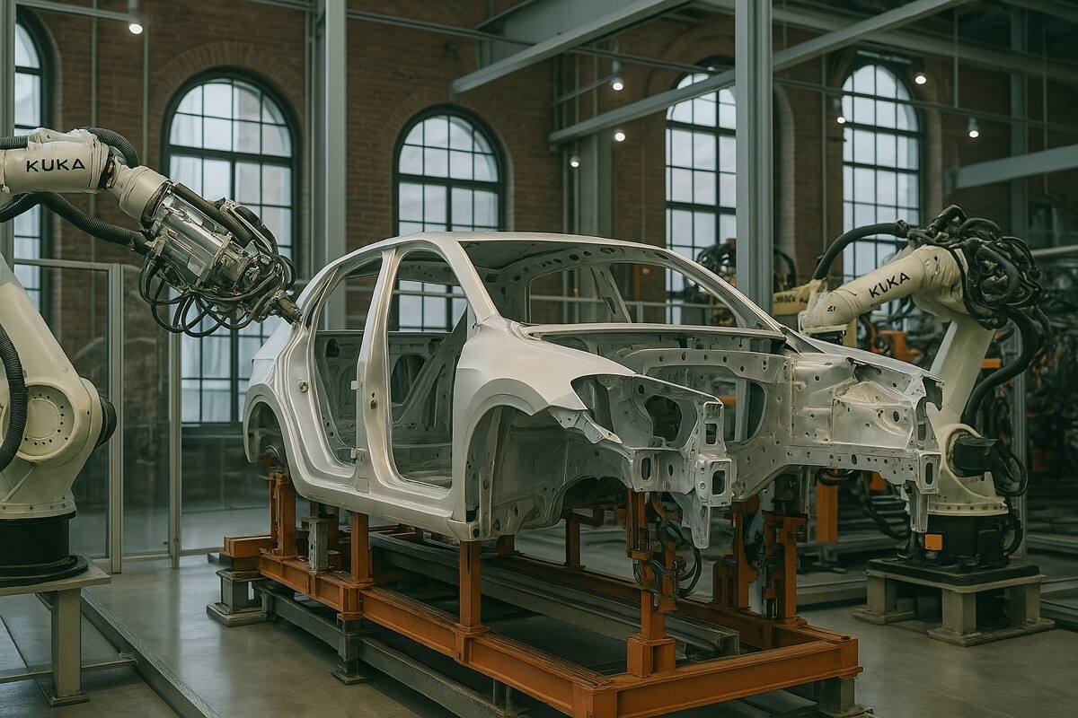 Precision in Motion: Robotic Assembly in a Modern Auto Plant