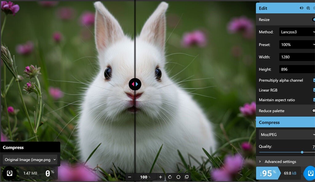 resizer.ai extended option settings screenshot