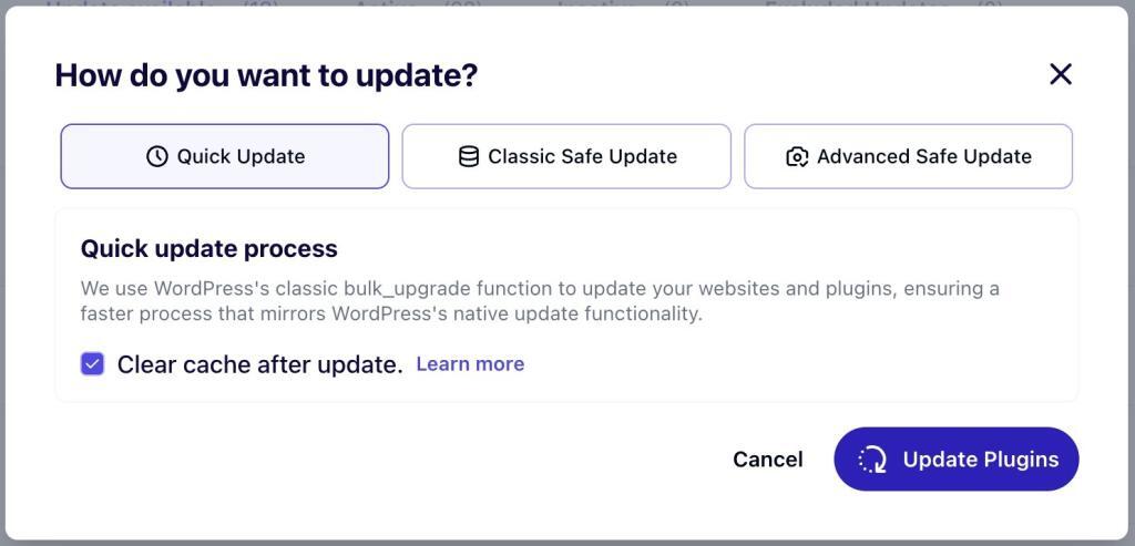 WP Umbrella’s in-app notification for plugin updates
