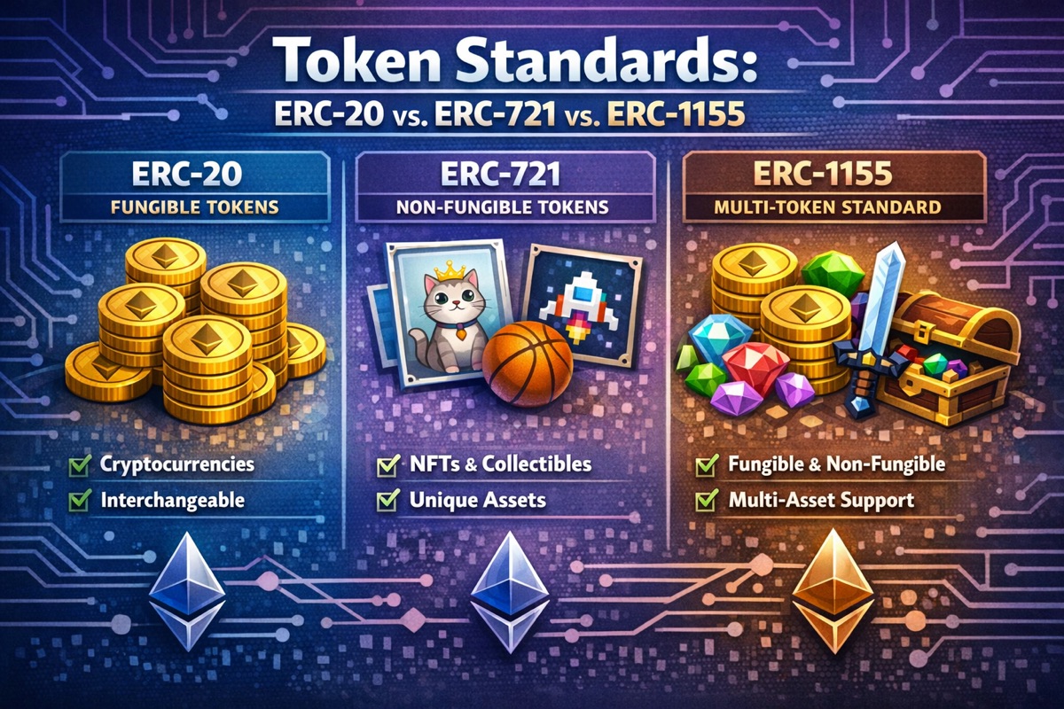 Token Standards: ERC-20 vs. ERC-721 vs. ERC-1155