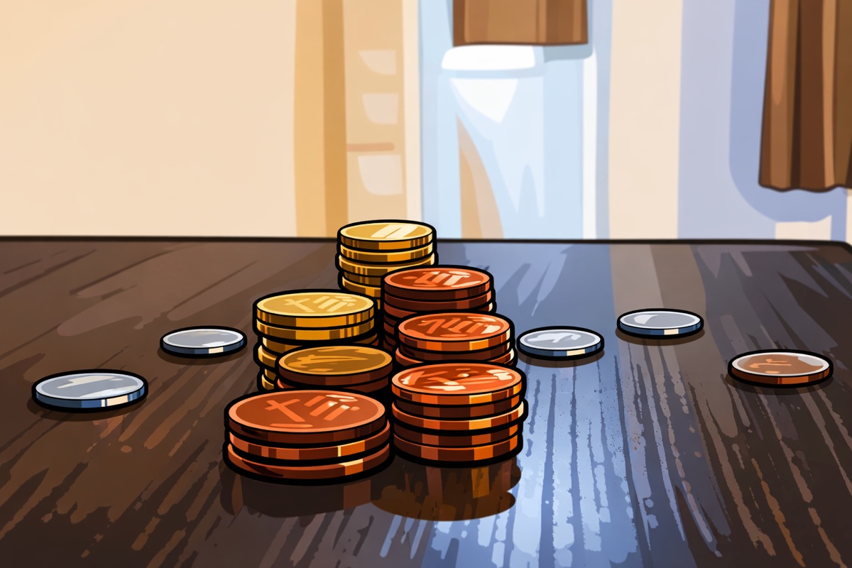 Stacking Savings: A Cartoon Coin Collection