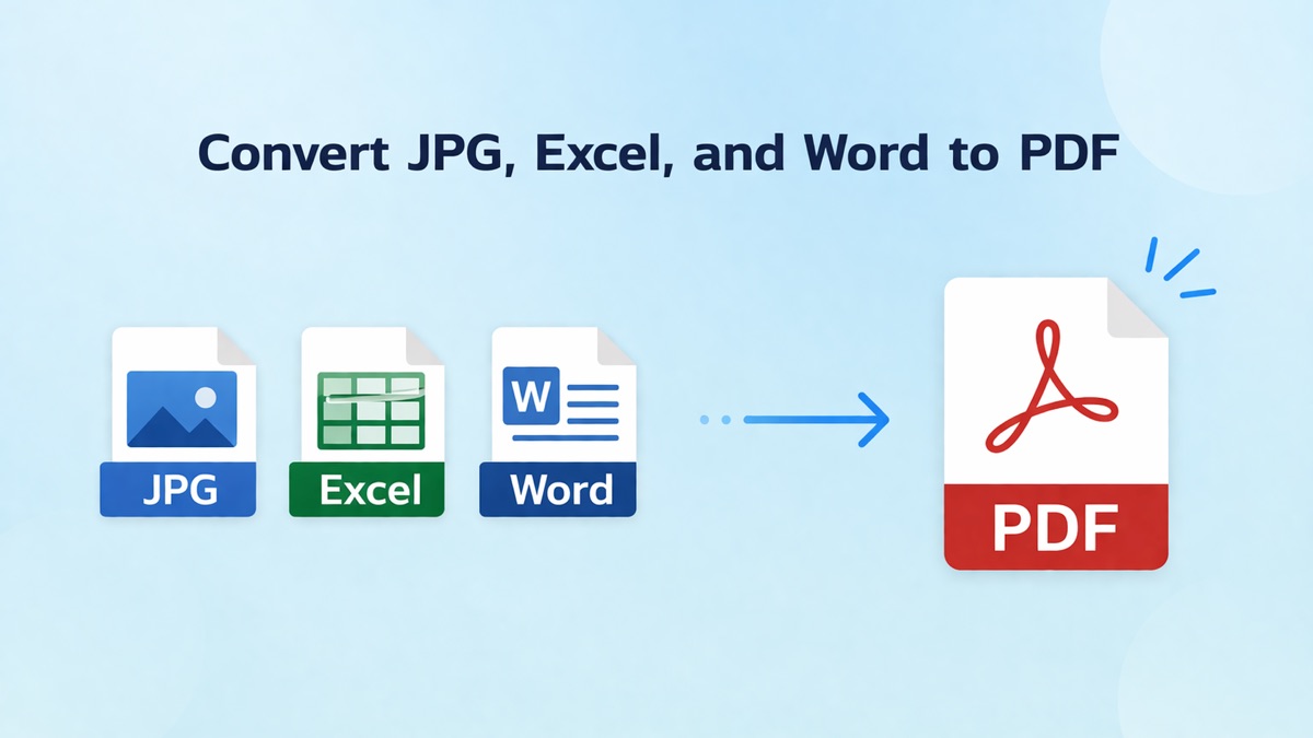 Convert JPG, Excel, and Word to PDF