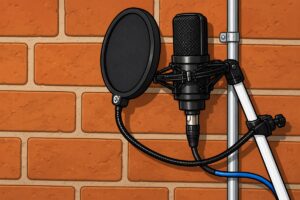 Brick Wall and Microphone