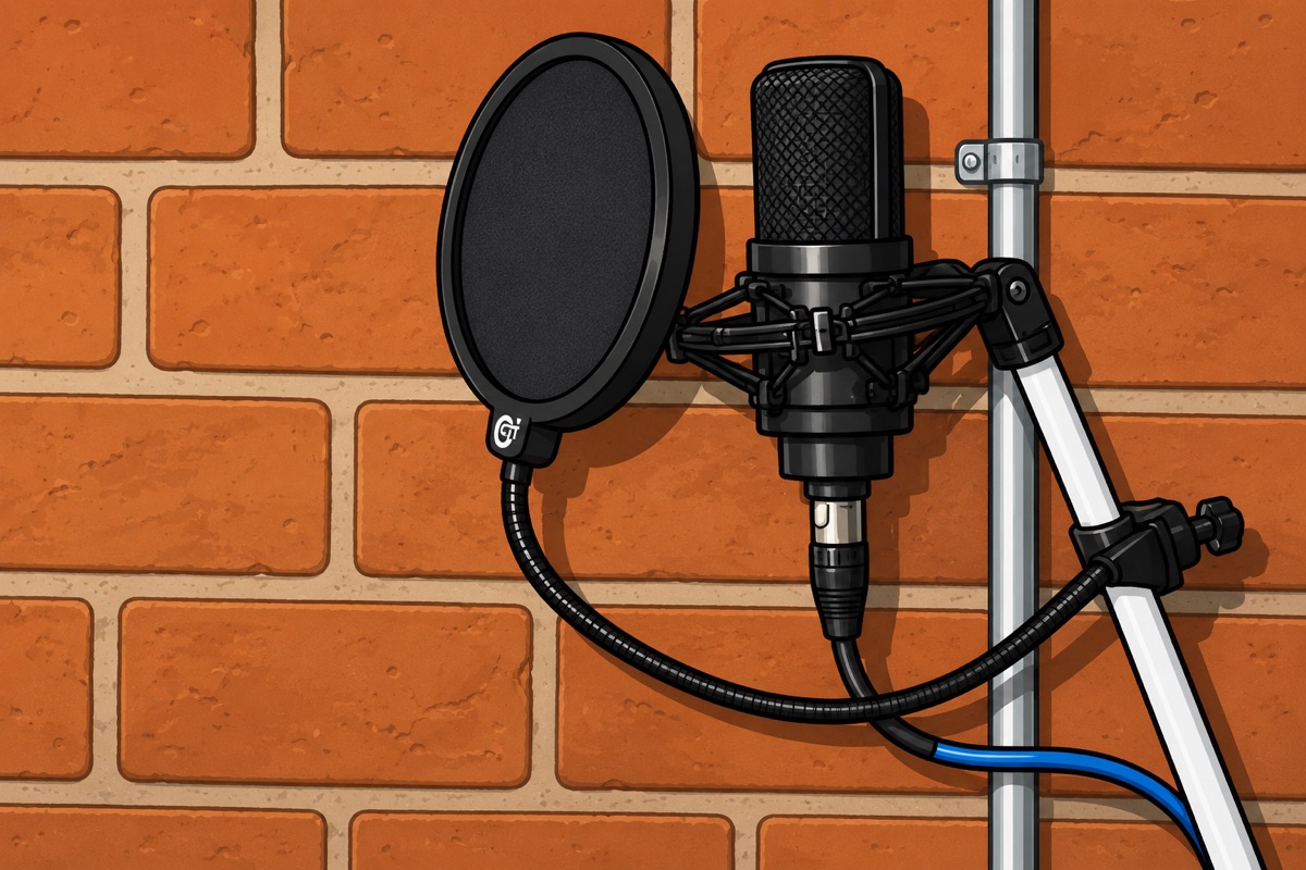 Brick Wall and Microphone